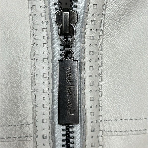 NWOT Peace Love World Leather Mixed Media Jacket Size 4 - Picture 4 of 16